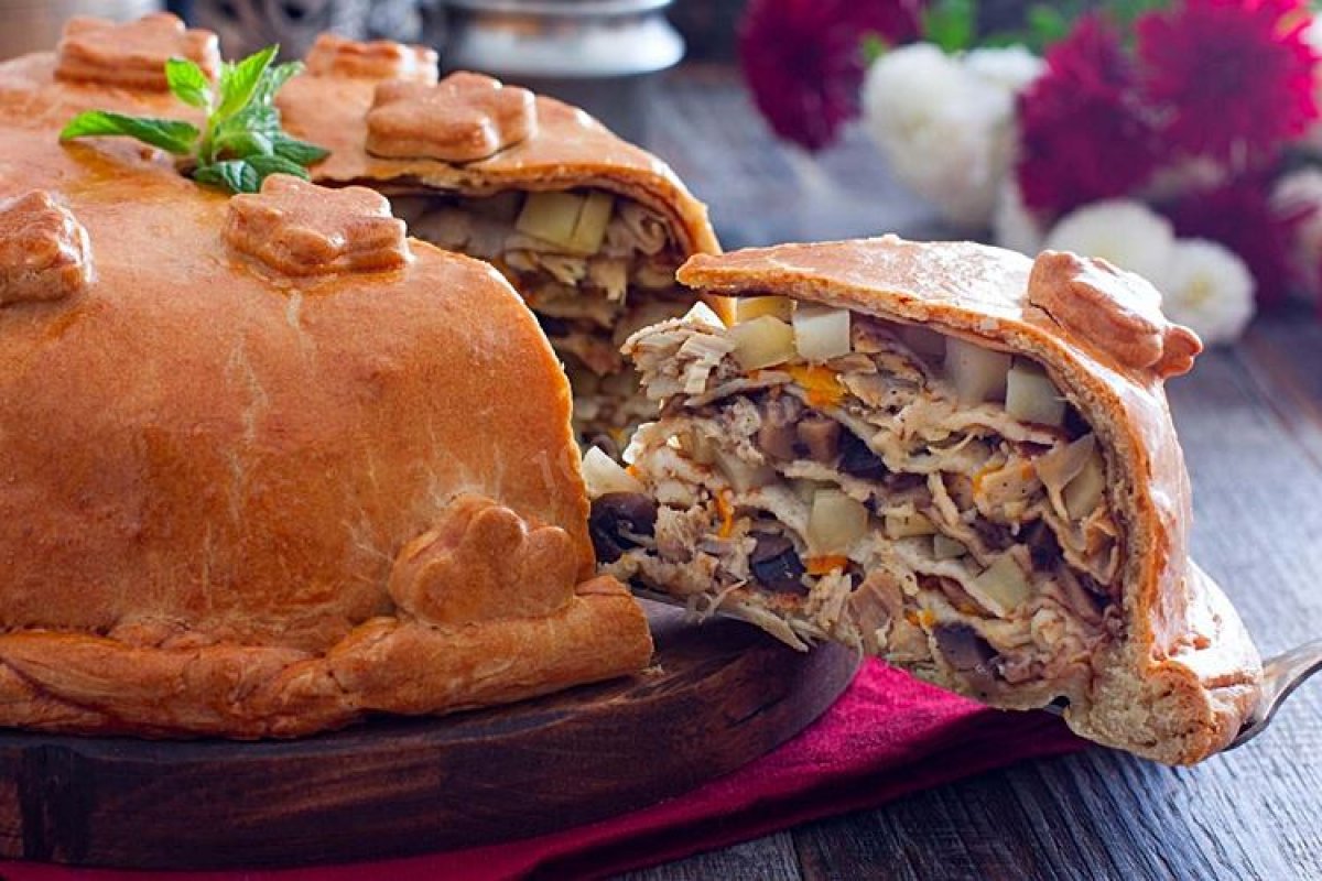 Курник с курицей и блинами пошаговый рецепт