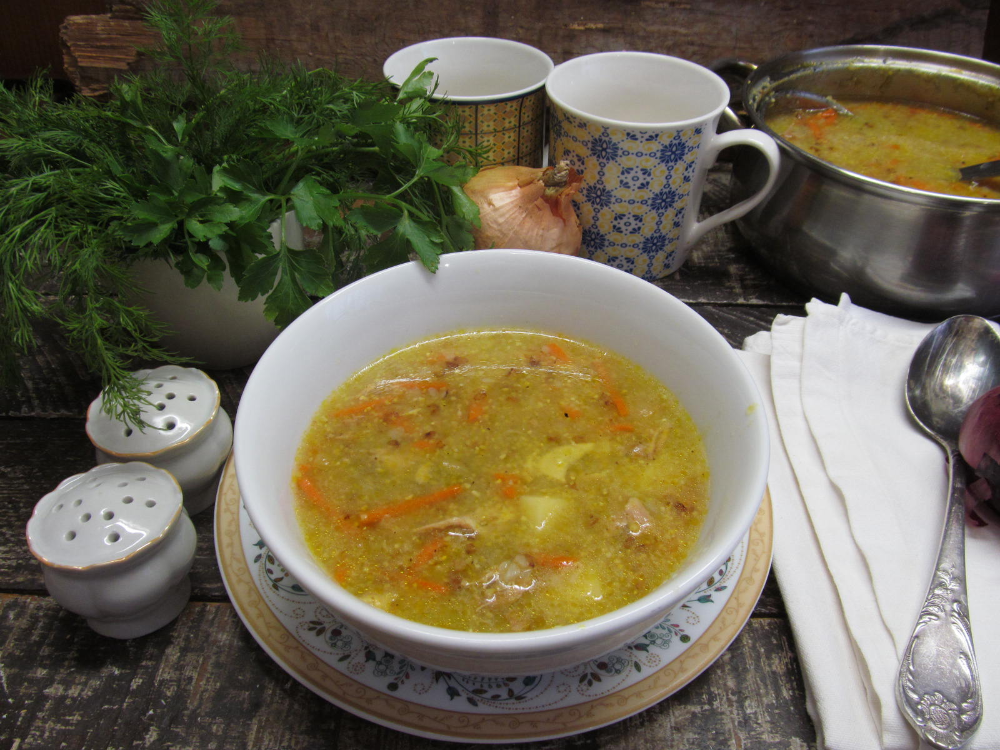 Гречневый суп с курицей, простой и быстрый домашний рецепт