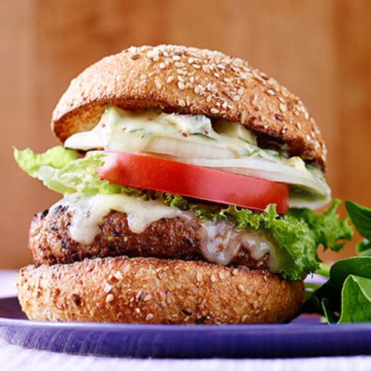 Blue cheese burger with bacon