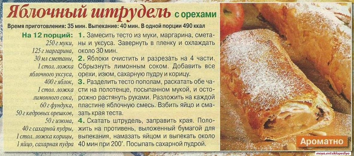 Штрудели, 97 рецептов, фото-рецепты