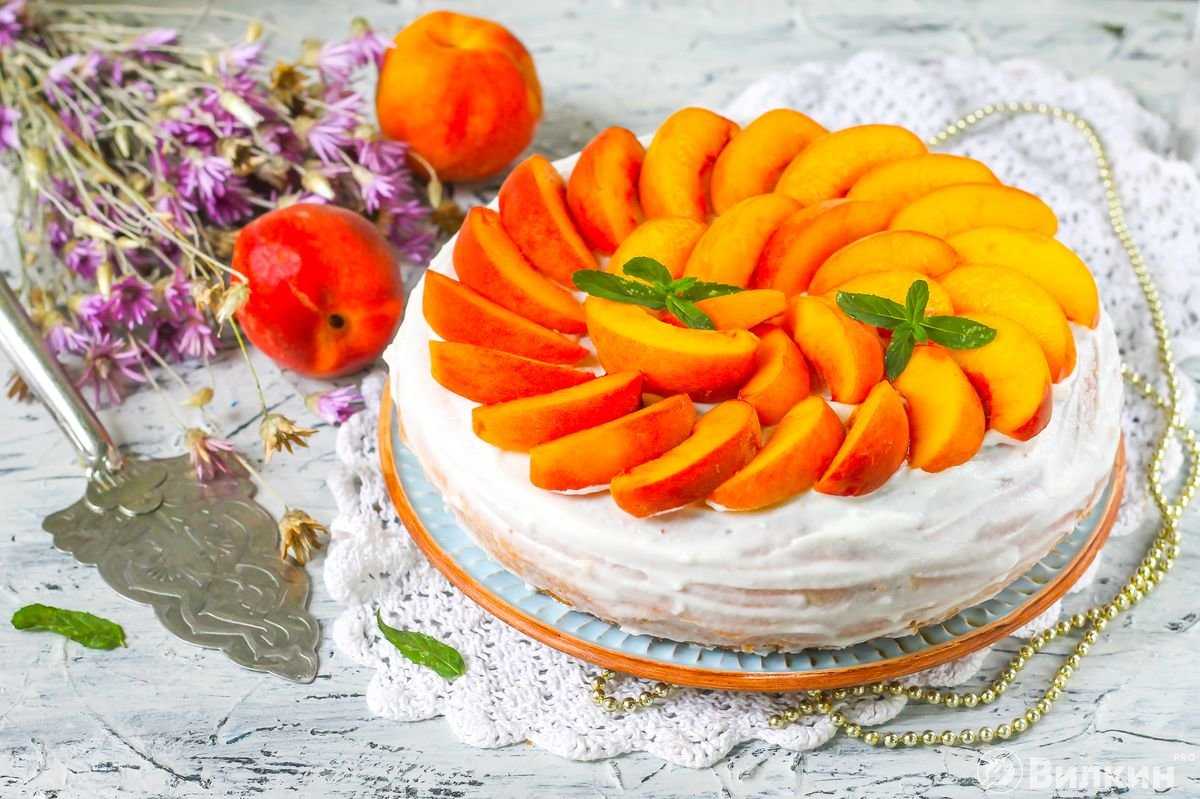 Персиковый торт с персиками - 34 домашних вкусных рецепта