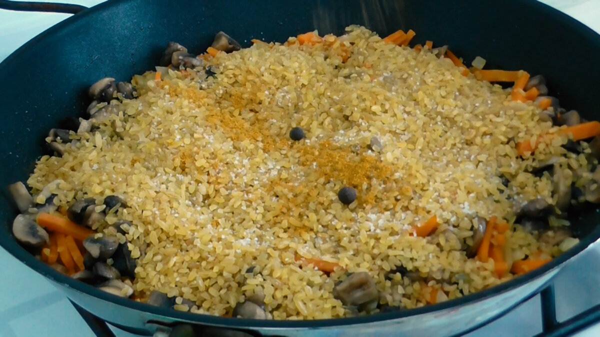Булгур с овощами и грибами пошаговый рецепт