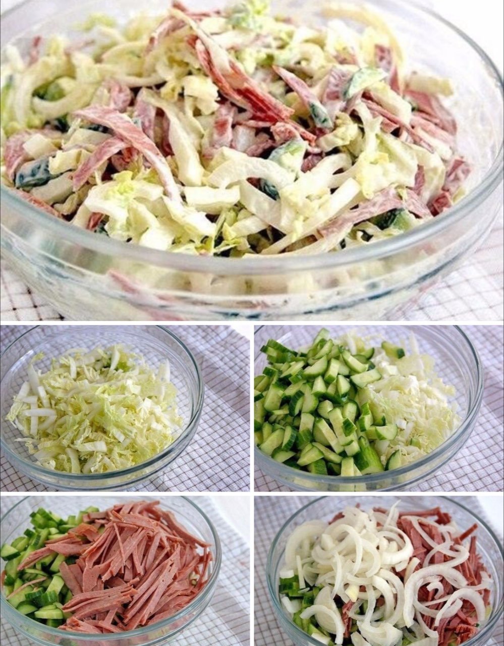 Салаты с копченой колбасой — топ-9 самых вкусных и простых рецептов: с фасолью, свежим огурцом, сухариками, корейской морковкой, пекинской капустой — тортомарафон
