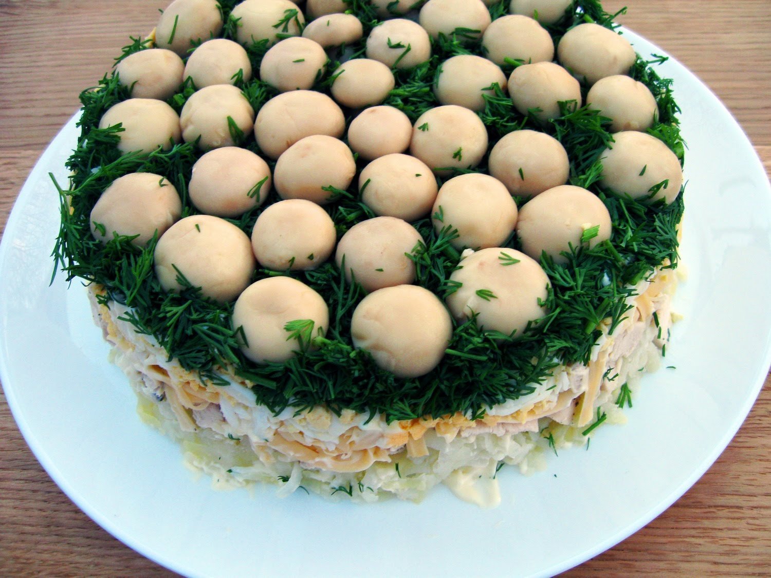 Салат «грибная поляна» с шампиньонами – 6 вкусных рецептов с пошаговыми фото