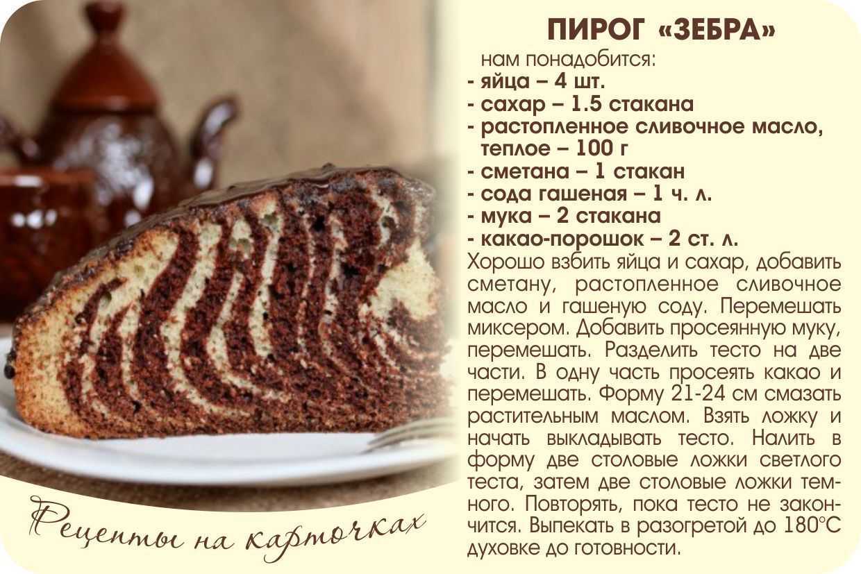 Пирог зебра — 5 классических рецептов