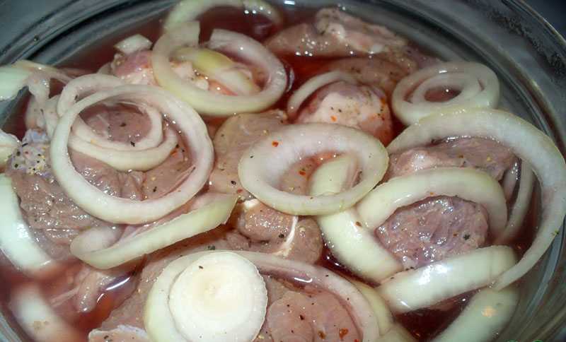 Маринад для шашлыка из свинины с уксусом и луком
