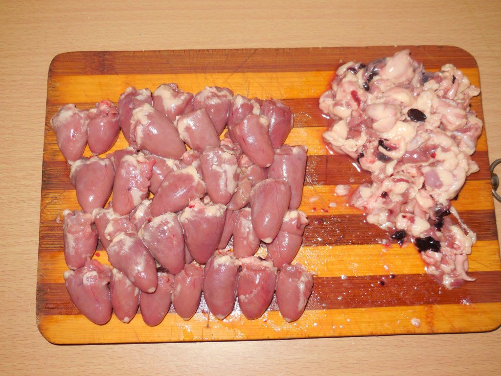 Картошка жареная с куриными сердечками рецепт
