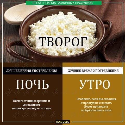 Можно ли есть творог на ночь. свойства творога