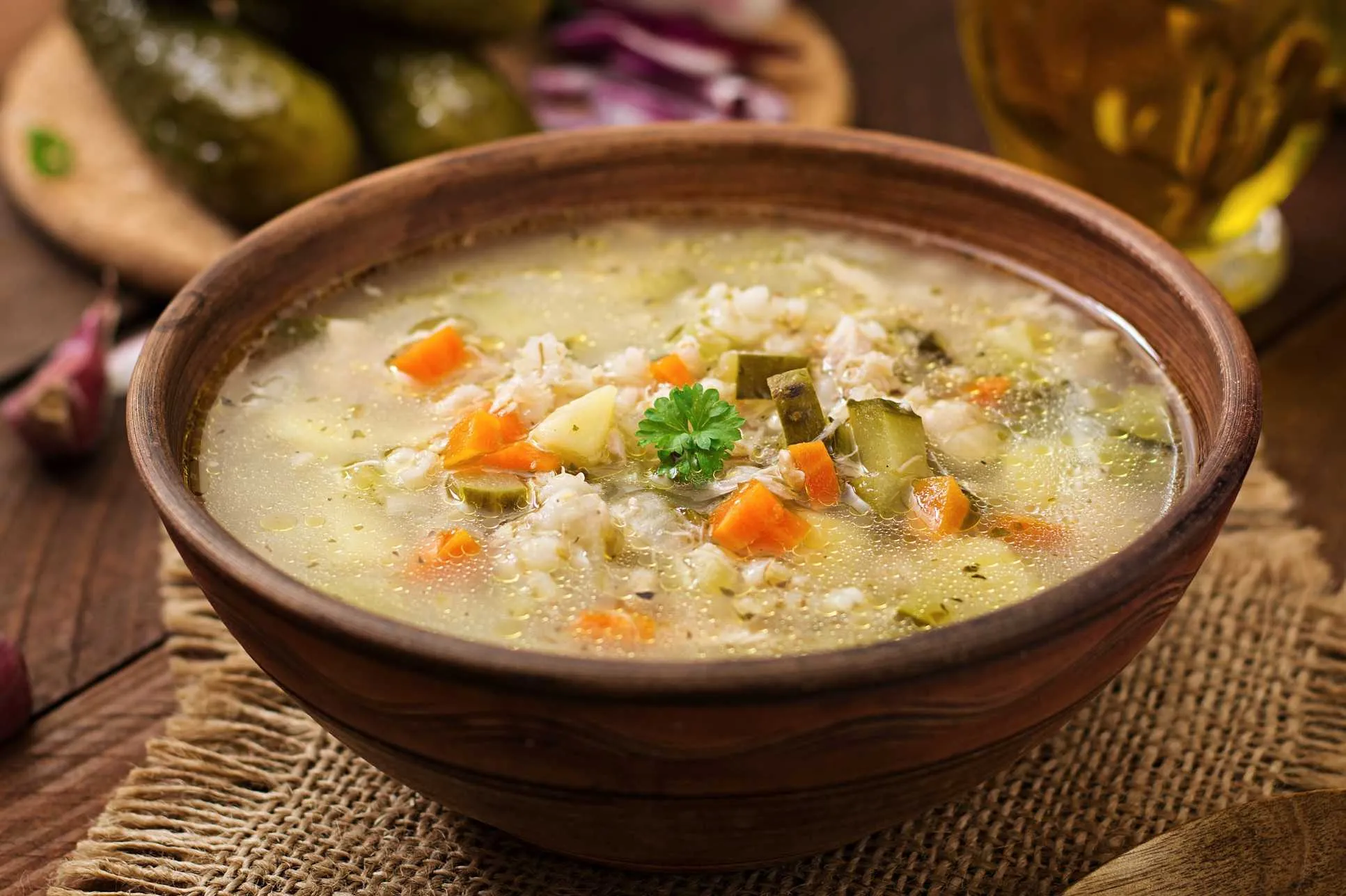 Рассольник с рисом и солёными огурцами – вкусный рецепт