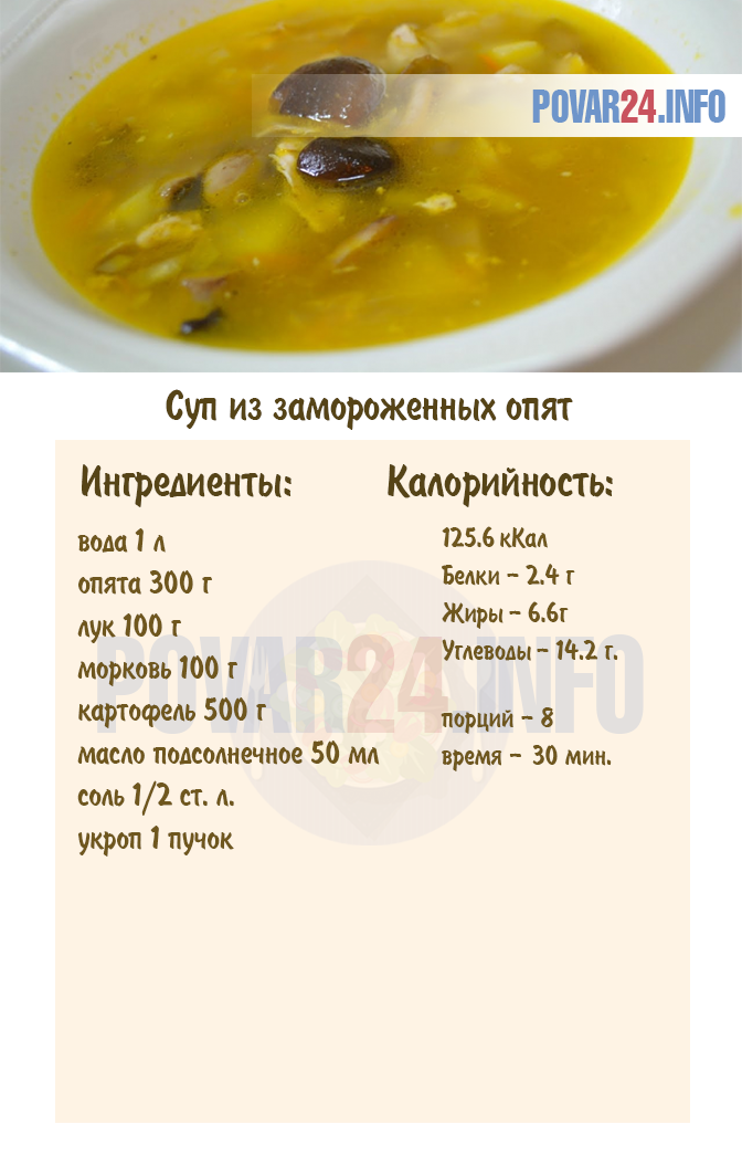 Грибной суп из опят - быстро и просто традиционный пошаговый рецепт от натальи кондрашовой