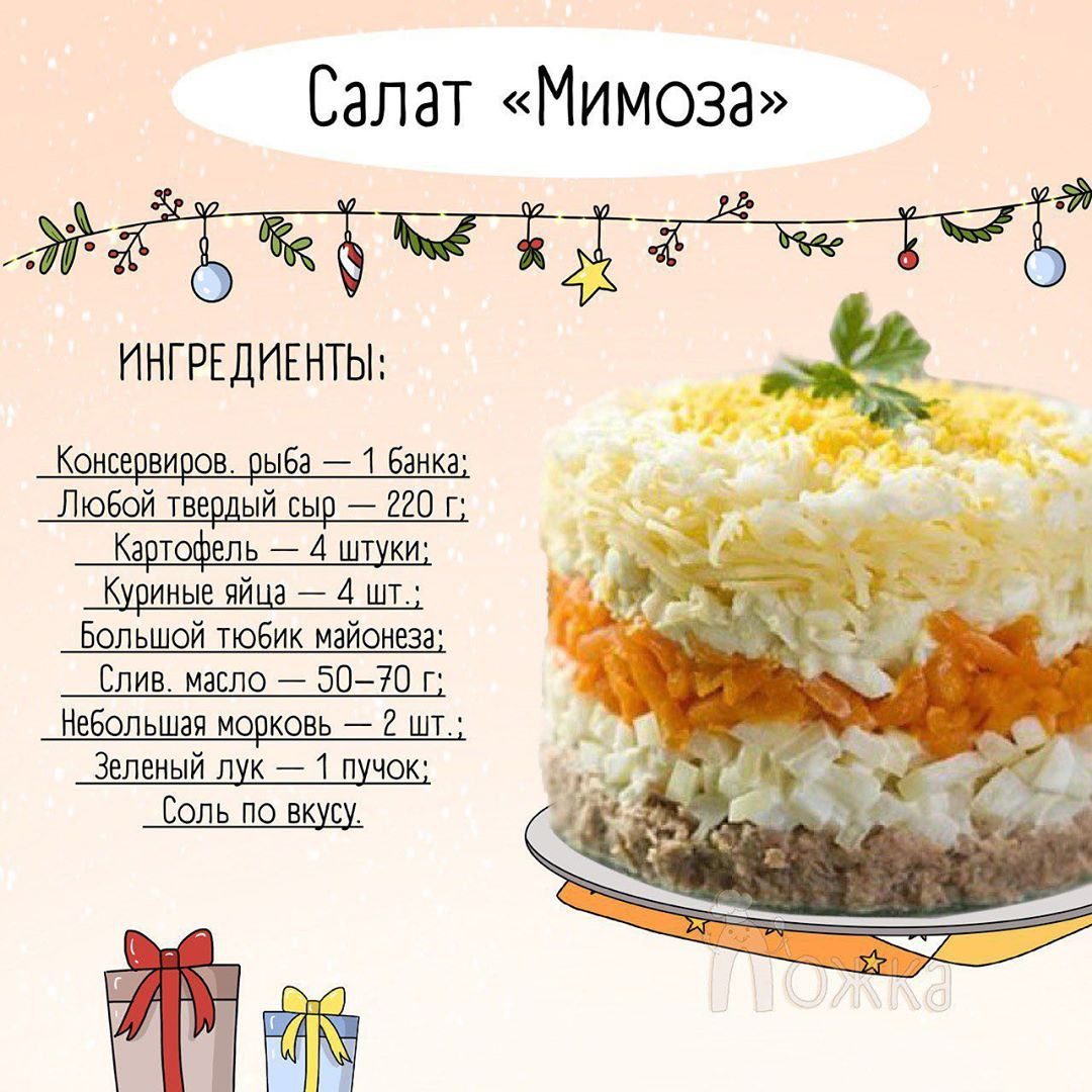 Салат мимоза с рыбными консервами — 6 классических рецептов