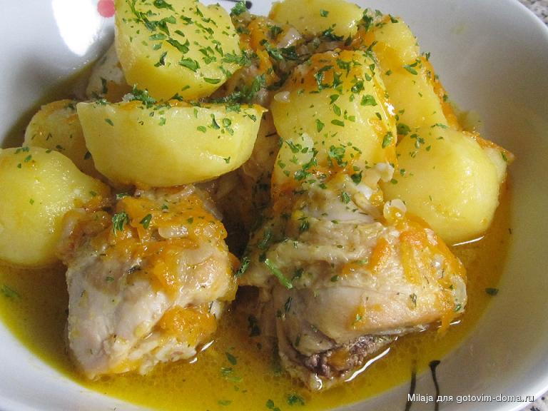 Бесподобная картошка тушеная с курицей - пошаговый рецепт