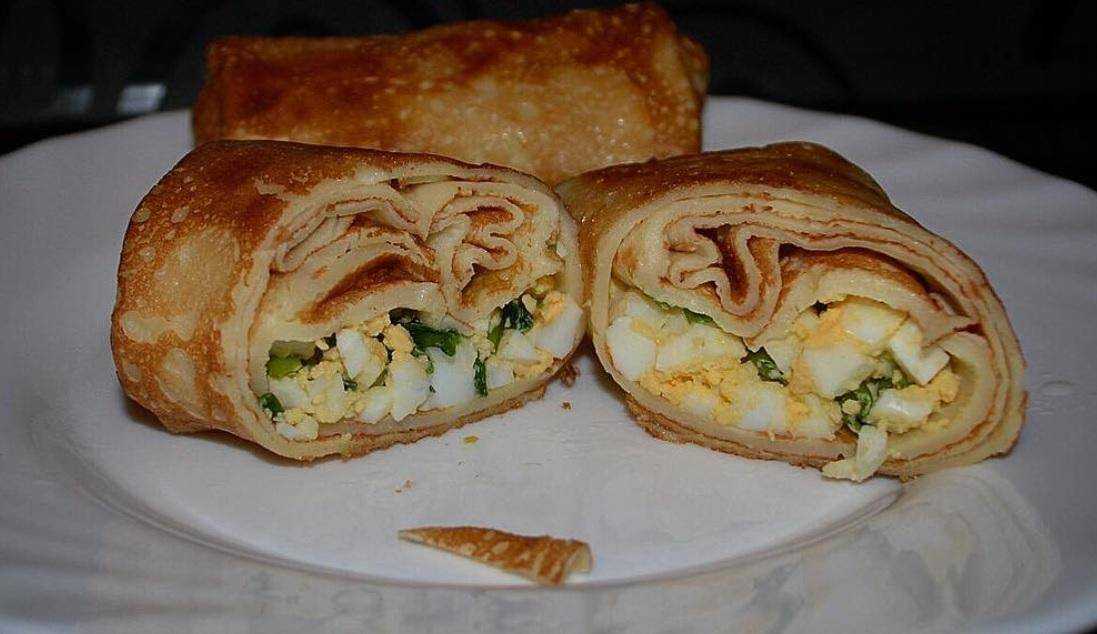 Блинчики с яйцом и луком - пошаговый рецепт с фото