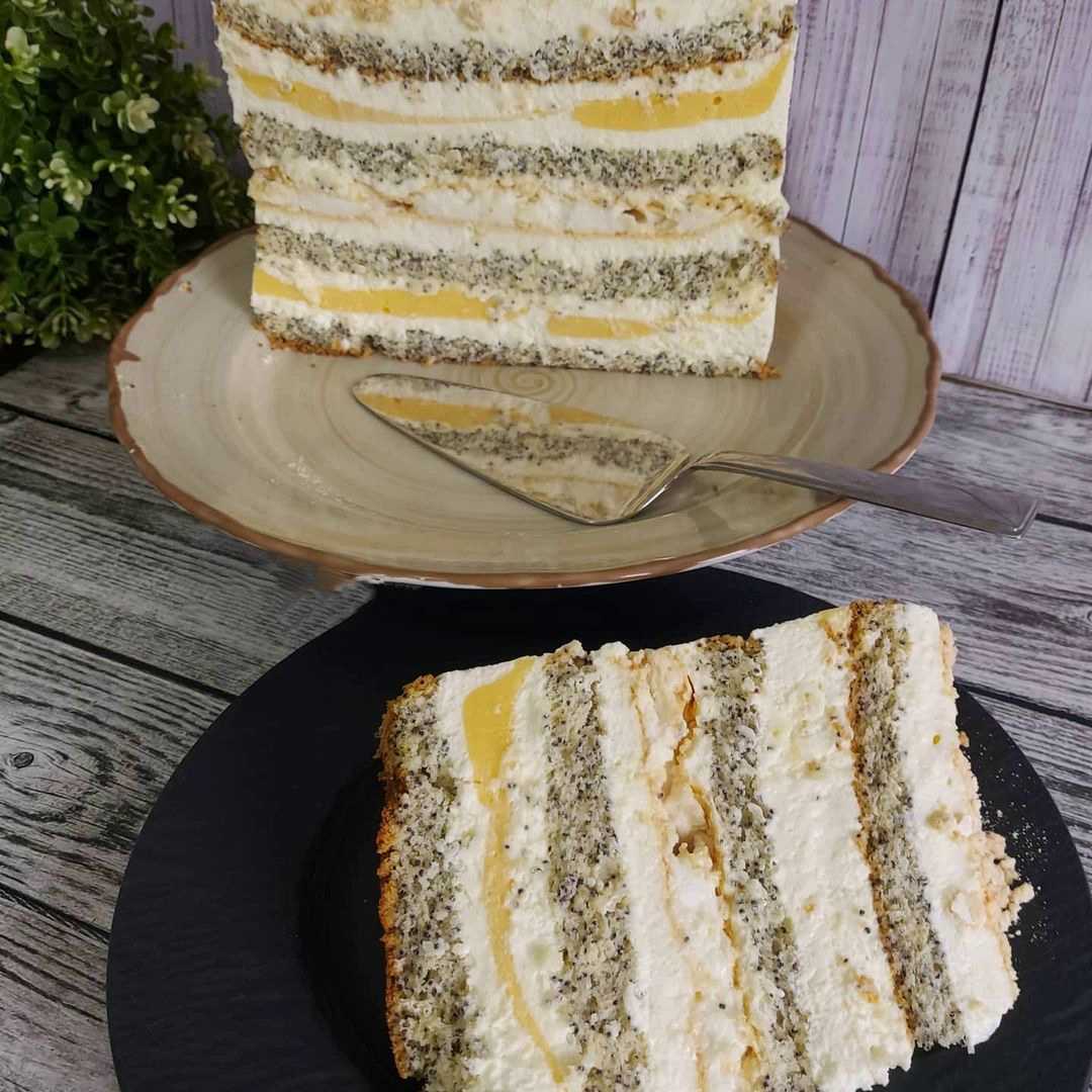 Маковый торт с лимонным курдом -пошаговый рецепт с фото