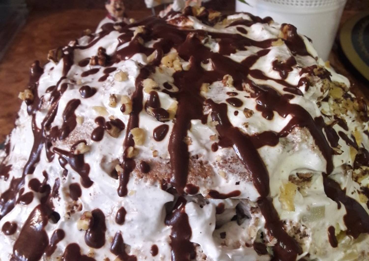 Торт панчо с ананасом и сметанным кремом