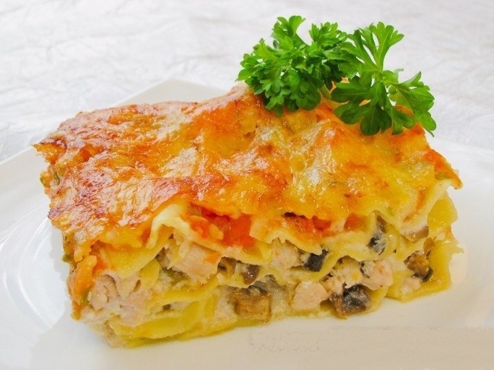 Паста с индейкой и грибами в сливках и без, с молоком, сыром,