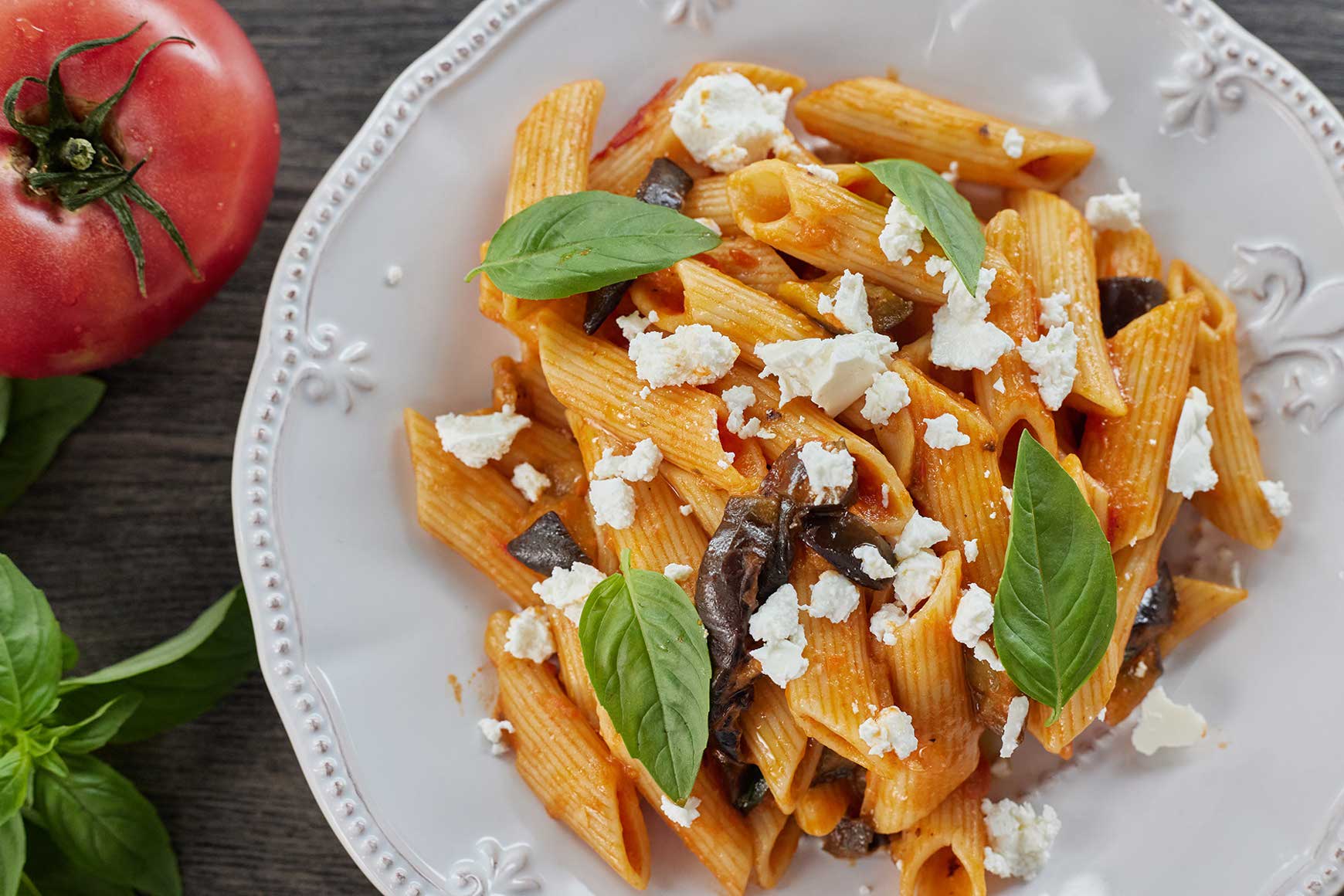 Pasta alla norma - eggplant tomato pasta - the blender girl
