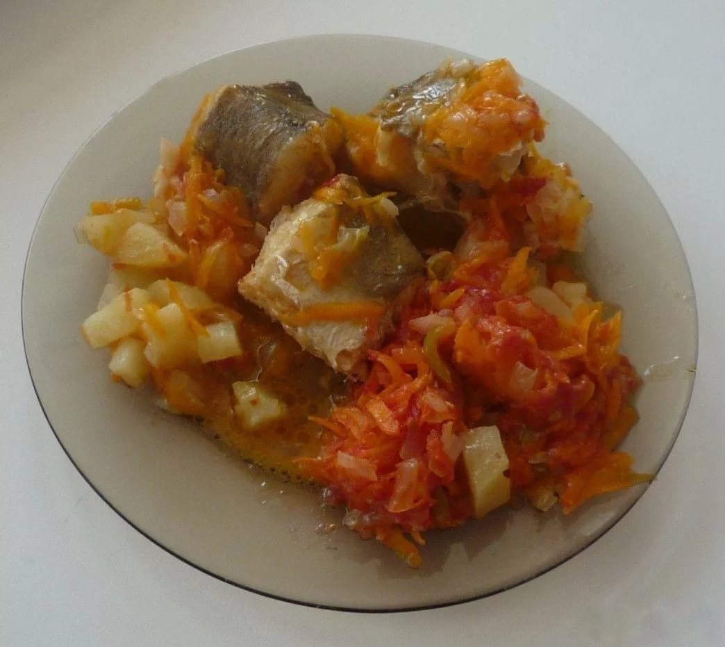 Тушеный хек с овощами -пошаговый рецепт с фото